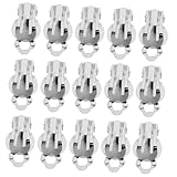 OUNONA 20 piezas Clips para Oreja Redondos de Plata Convertidores de Pendientes sin Perforación Componentes Planos para Joyería DIY Seguros y Cómodos para Mujeres