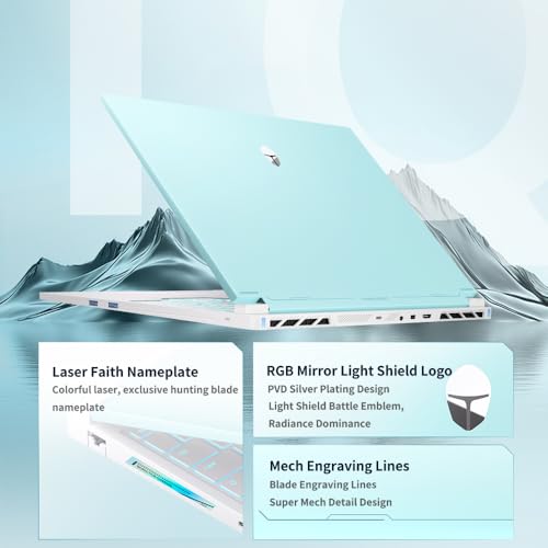 Image of Cutesliving Thunderobot Hunter Blade S Gaming Laptop with Intel Core i9-13900HX GPU, GeForce RTX 5060 8GB GDDR7, 16-inch 2.5K 240Hz Display, 32GB DDR5 RAM, 1TB SSD,Wi-Fi 6E, Win 11 Home (Sky Blue)