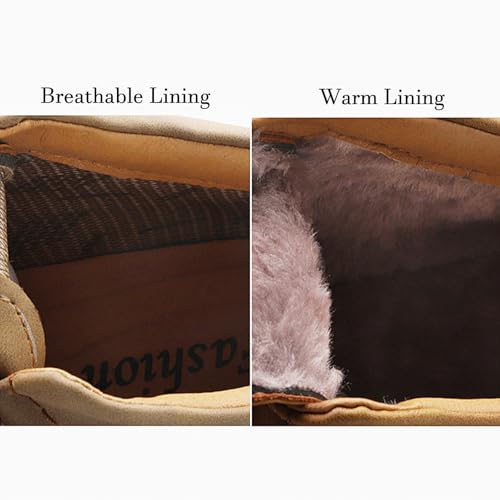 Lossarye Men's Handmade Suede Casual Chukka Boots Adjustable Waterproof Non-Slip Outdoor High Top Boots Slip-on Walking Driving Beck Shoes4