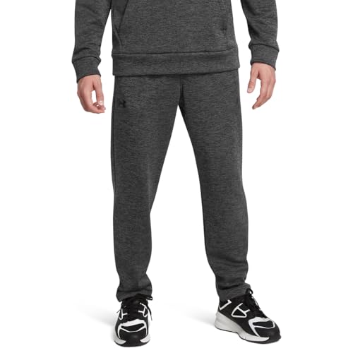 Under Armour Men's Armour Fleece Twist Tapered Leg Pants, (025) Castlerock / / Black, Large