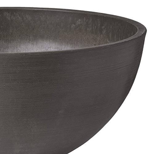 Arcadia Garden Products Psw K40Dc Simplicity Round Bowl, 16 By 8-Inch, Dark Charcoal #TOP2
