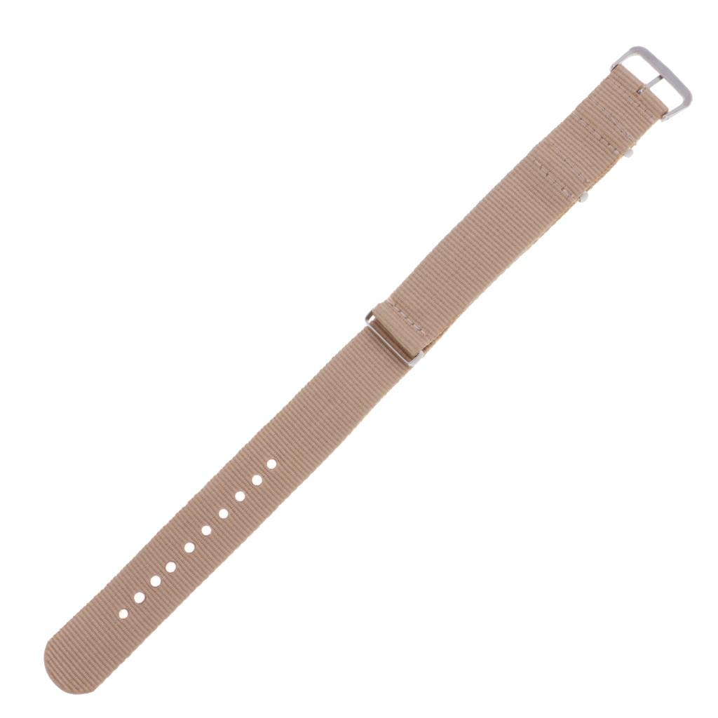 CALANDIS Woven Nylon Watch Strap Wristwatch Band Stainless Steel Buckle Khaki 18mm (B09ZTXY55L) Amazon Price History, Amazon Price Tracker