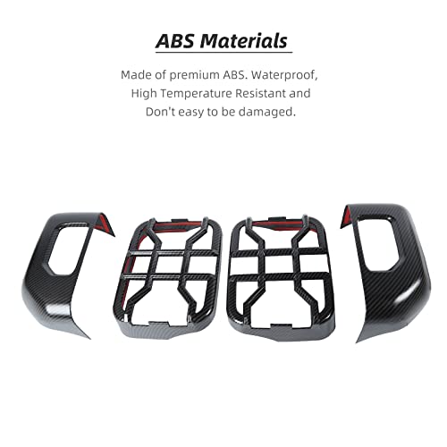 Hoolcar Tail Light Guards Rear Light Cover Protector For Jeep Gladiator Jt 2018-2022, Carbon Fiber, For Halogen Lamp #TOP6