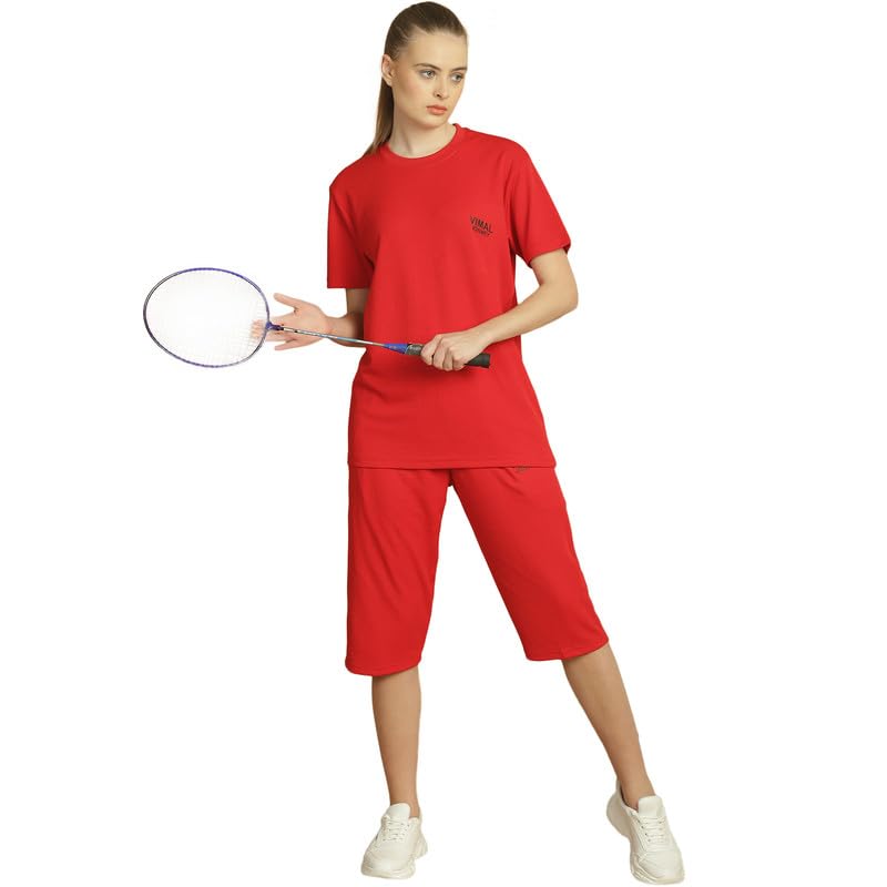 Image of Mack Jonney Solid Regular Fit Polyster Lycra Capri for Women-P