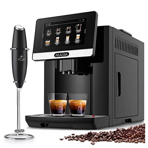 Zulay Powerful Milk Frother & Magia Super Automatic Coffee Espresso Machine - Frother Handheld Foam Maker for Lattes - Espresso Coffee Maker With Easy To Use 7” Touch Screen - Drink Mixer for Coffee