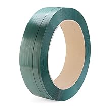 IDL Packaging 5/8" x .035" x 4000 Polyester PET Strapping Roll of 16" x 6" Core Size, 1400 lbs Break Strength, Embossed, Green - UV, Water, and Rust Resistance