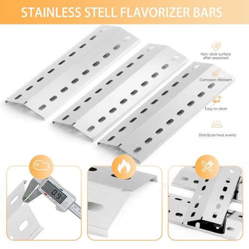 FIRXZYMZ 39,5x15 cm Universal Edelstahl Brennerabdeckung Heizplatte für Landmann Grillchef,Landmann Triton,Landmann Minton,Landmann Avalon,Grandhall Maxim GT4, Hitzeschild Flavorizer Bars Ersatzteil