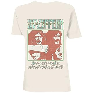 Rock Off LED Zeppelin Japanese Poster Officiel T-Shirt Hommes Unisexe - Les Beatles, Paul McCartney, John Lennon, RIngo Starr, George Harrison