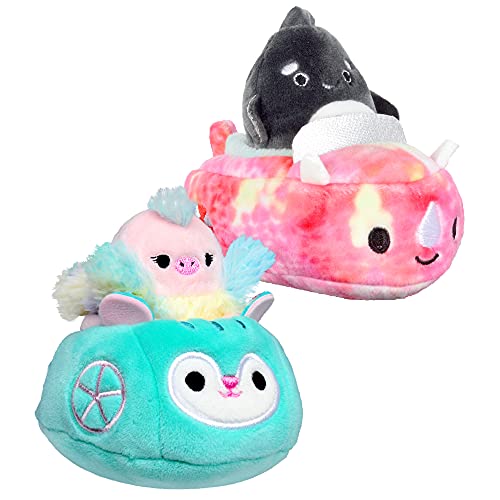 Squishville mini orques Kai et Elda peluches 5cm avec bateau