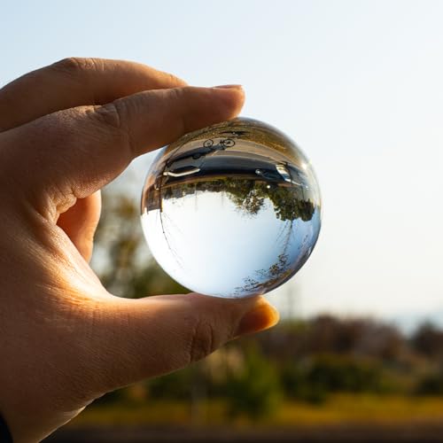 Boule de cristal transparente 60 mm avec support pour décoration