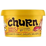 Churn Garlic & Shallot Butter, Flavored Butter Churned with Organic Grass Fed Butter (5.5oz, Pack of 2) - Non-GMO, Hormone-Free, Compound and Finishing Butter, Yellow, 11.0 Ounce