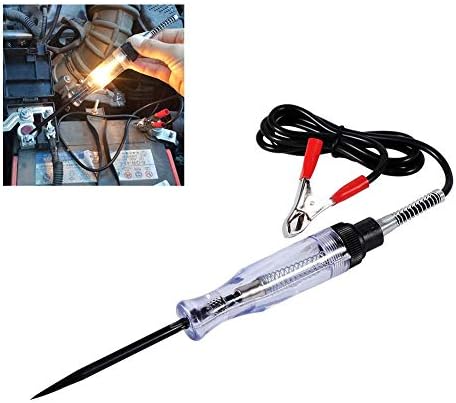 DEWIN Electrical Wire Circuit Tester, Auto 6V 12V 24V DC Car Truck Voltage Circuit Tester Car Test VoltMet Long Probe Pen Light Bulb