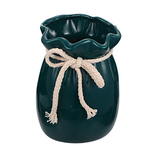 ULDIGI Simple Minimalist Ceramic Flower Vase for Dried Arrangements Elegant Desktop Decor for Home and Bedroom