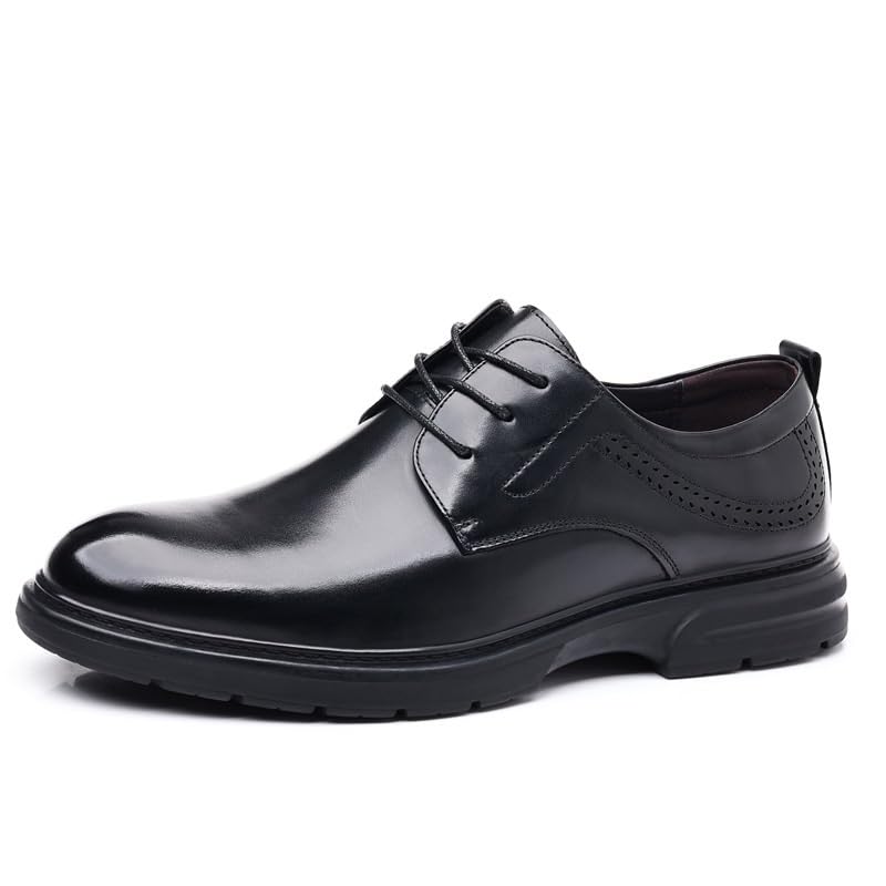 Men’s Office Classic Lace-Up Tuxedo Oxford Dress Shoes Genuine Leather Low Profile Wedding Shoes for Men