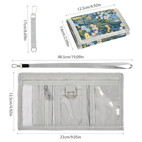 ALAZA Kids Wallets for Boys Girls Toddler Trifold Wallet Children Small Floral Field Garden with Zipper Coin Pocket3
