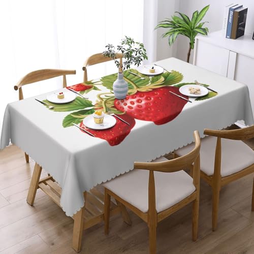 Nappe de table rectangulaire fraises grand format extérieure - 3