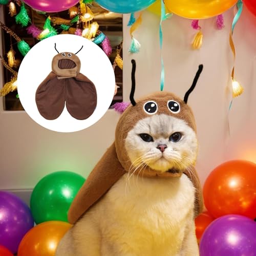 Fantasia de Capa para Pets - Capa de Cosplay para Gatos em Formato de Barata - Acessórios Leves E Aj