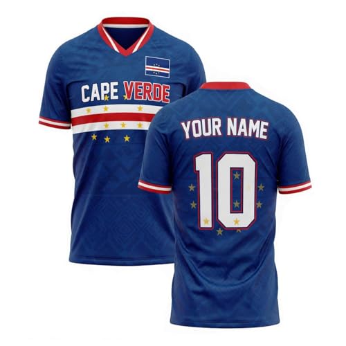 Personalized Cape Verde Soccer Jersey Cabo Verde Soccer Jersey Custom Football Fan Shirt for Men Women TT 01
