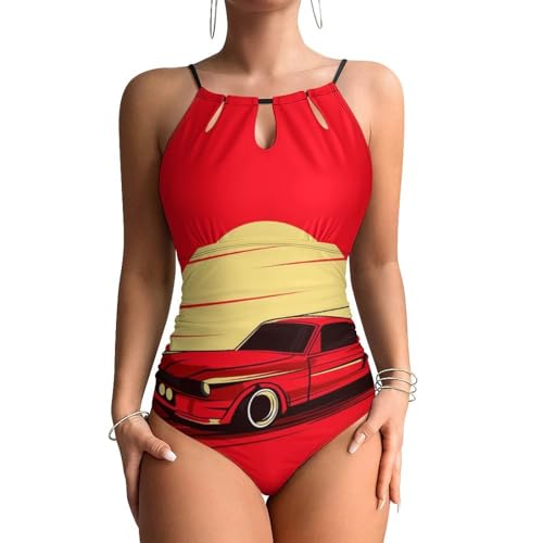 Swimsuit monokini imprimé voiture idéal pour vos journées farniente à la plage