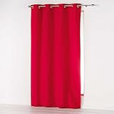 cortina roja png Microfibra lisa. DOUCEUR D\'INTERIEUR ABSOLU Cortina con Ojales, 140 x 280 cm, Microfibra, Color Rojo, Poliéster, 280 x 140 cm