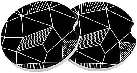 Car Coasters 2 Pack, Small 2.56" Stone Car Cupholder Absorbent Coaster Set for Women Men Drink Cup Holder Coasters (Spider Web)