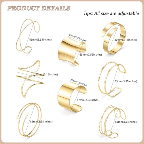 SONNYX 10 Pcs Arm Cuff Bangles For Women Arm Bracelet Upper Arm Cuff Bangles Adjustable Bracelets Band Silver Coil Swirl Armlet Minimalist Bracelet Armband Set3