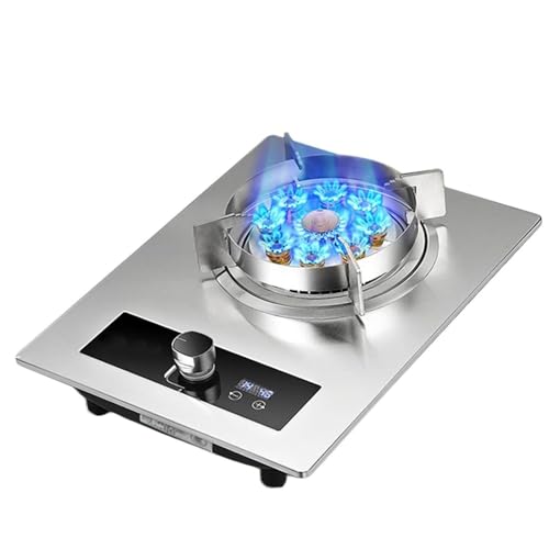 ステンレススチール製シングルバーナーガスストーブ、5.2KWキャンプ用ガスコンロ、独立タイマー、フレームアウト保護機能付き、卓上およびフラッシュマウントガスレンジ(LPG)