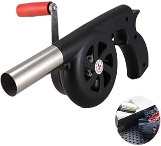 A Gotowanie na świeżym powietrzu grill Wentylator Przenośny Ręka Korba Wentylator Powietrza Grill Piknik Kemping Kołki Akcesoria Grill Ogień Melrows Narzędzia .b (Kolor : Black)