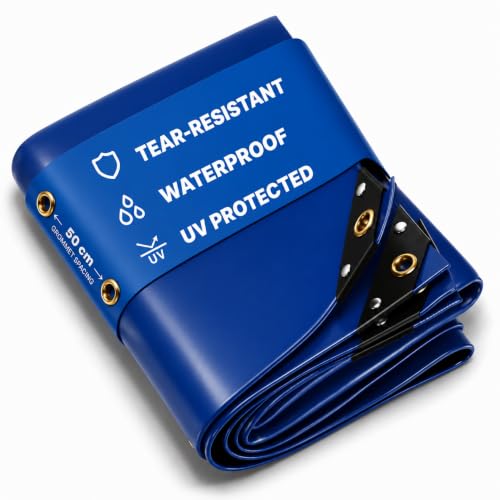 NEMAXX Abdeckplane 650 g/m 3×2 m Blau Messing-Ösen wasserdicht UV-fest
