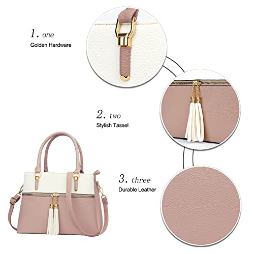 Image of KKXIU Women Satchel Bags Handle Shoulder Handbags and Purses Pockets Zipper Leather Crossbody Bags