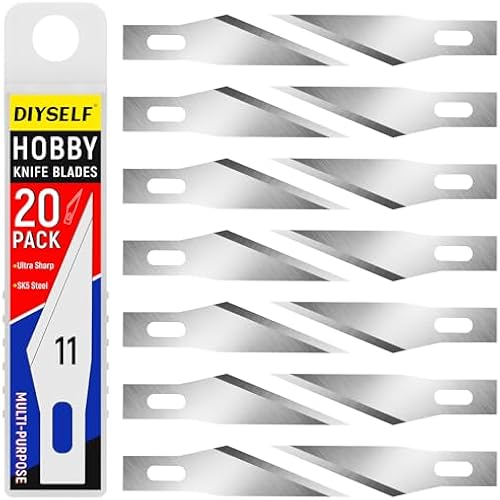 DIYSELF 20 PCS Exacto Knife Blades #11, SK5 Exacto Blades Refills with Case