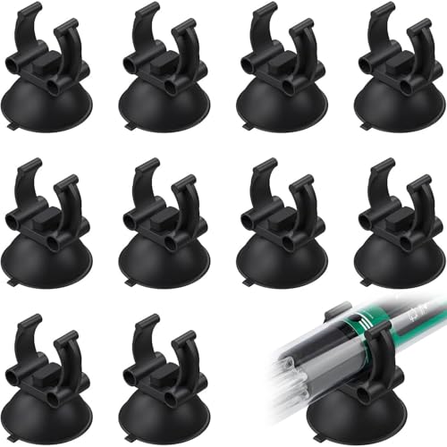 BUKYCAT Paquete de 18 ventosas para acuario, ventosas para acuarios, soportes de ventosa, clips para calentador de acuario, clip para acuarios de peces (no para tubos de línea aérea)