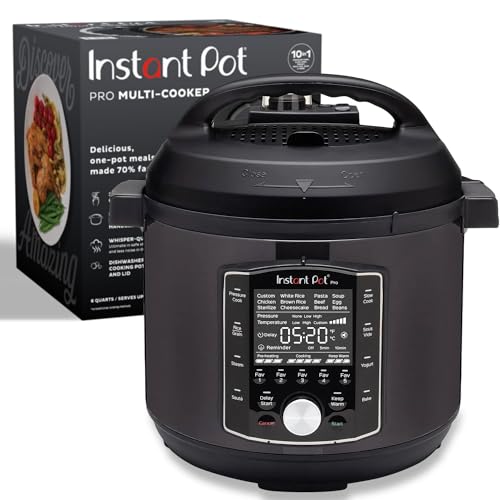 Comparison: Best Instant Pot Rice 6 Instant Pot Pro 10-in-1 Pressure Cooker, Slow Cooker, Rice/Grain Cooker, Steamer, Sauté, Sous Vide, Yogurt Maker, Sterilizer, and Warmer, Includes App With Over 800 Recipes, Black, 6 Quart