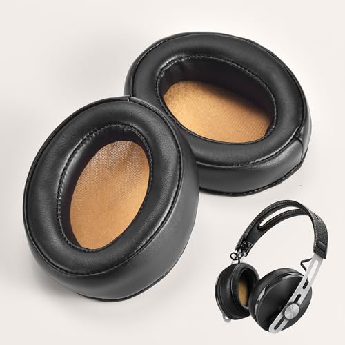 Lukvcoe Earpads para Sennheiser Momentum 2.0 (M2)/HD1, Cuero de Proteína, Espuma de Memoria de Alta Densidad, Aislamiento de Ruido, Mejorado de Graves, Restauración de Sonido, Instalación Rápida, Ergonómico, Color Negro miniatura 6