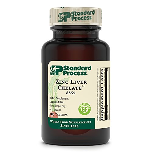 Standard Process Zinc Liver Chelate - Whole Food Digestion and Digestive Health, Liver Support and Skin Health with Beet Root and Zinc - 180 Tablets
