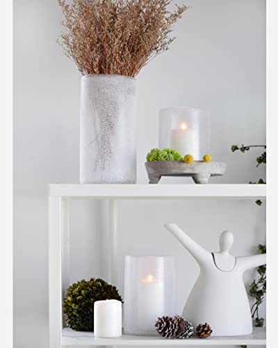 Ariamotion Hurricane Candle Holders For Pillar Glass Coastal Decor Sandy Clear Glass Vase Cylinder Centerpiece For Beach House Kitchen Living Dining Table10 Inch 5.5 Inch Diam #TOP4