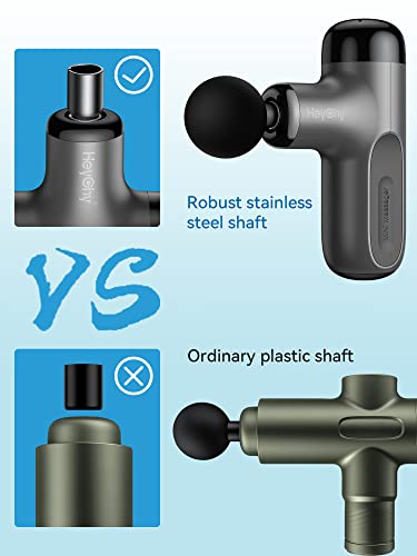 Heychy Mini Massage Gun, Deep Tissue Massage Gun, Portable Percussion Muscle Massager With 4 Massage Heads For Athletes #TOP4