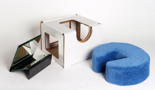 Disposable Face Rest w/ Cushion + MajicView Mirror Package - AFFORDABLE Face Down Recovery Equipment - Vitrectomy, Macular Hole, Retinal Detachment Surgery Support - for tabletop or bed sleep use