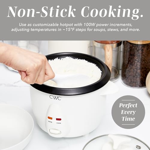 Image of COOK WITH COLOR 6 Cup Rice Cooker 300W - Effortless Cooking and Perfectly, Cooks 3 Cups of Raw Rice for 6 Cups of Cooked Rice, Cream