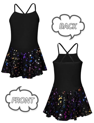 FEOYA Vestido de balé para meninas com saia de ginástica collant com babados manga bailarina roupa d
