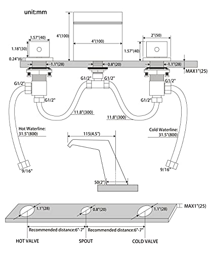 Liweike Waterfall Roman Tub Faucet Brushed Nickel Deck Mount Three Hole Double Handle With Tub Filler Faucet For High Flow #TOP5