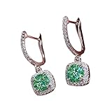 Pendientes cuadrados con piedra de circonita, estilos elegantes, versátiles para cualquier ocasión. Pendientes de tuerca de circonita, One Size, como se describe, como se describe