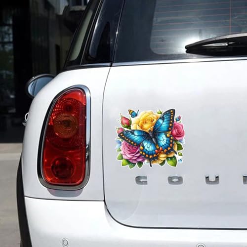 Calcomanías para coche de mariposas azules pack de 2 pegatinas impermeables de 6 pulgadas HYD-01 5