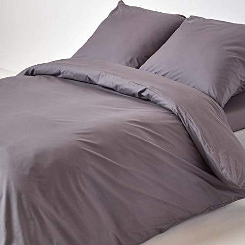 HOMESCAPES Navy Blue Pure Egyptian Cotton Duvet Cover Set Single 200 TC 400 Thread Count Equivalent Pillowcase Included Quilt Cover Bedding Set