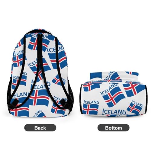 Flag of Iceland Cute Backpack Travel Daypack Lightweight Back Pack with Pockets4