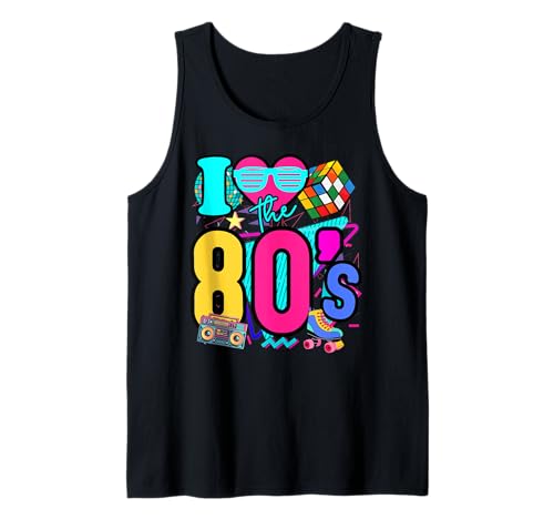I love the 80s Retro Vintage 1980s Colorful Party Theme 80s Débardeur