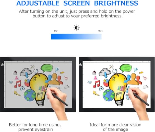 Looeoodoo MS-A4B Black A4 Dimmable Led Artcraft Light Box Tracer Slim Light Pad Portable Tablet thumb #5