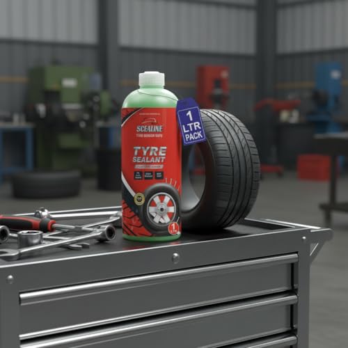 Image of Tubeless Tyre Sealant 1 Liter | Anti Punture Liquid Solution for Bike, Car, Scooty, Truck | Oil Based Auto Puncture Repair Liquid Tire Sealant (1 Liter)