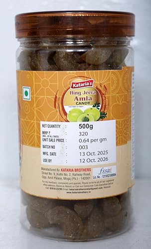 Kataria's Hing Jeera Amla Candy with Vitamin C, Indian Gooseberry Sweet, 500g Jar - Image 3 thumbnail