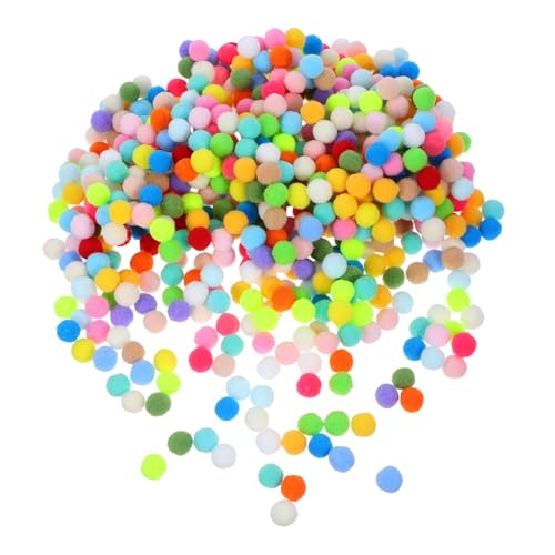 Mipcase 1000 piezas Unidades Bolas de Peluche Coloridas Accesorios Manualidades DIY Material Elástico Poliéster para Gorros Bufandas Decoración Hogar Color Aleatorio Color Aleatorio
